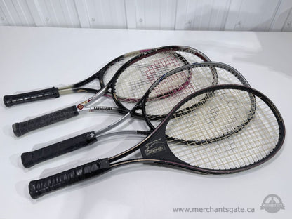 Set of 4 Adult Tennis Racquets Wilson Slazenger Tournament Mixed Lot