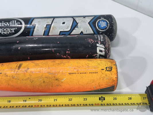 3 Youth Aluminum Baseball Bats Louisville Slugger TPX Power Brigade 25"