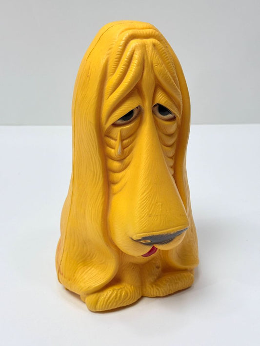 Vintage Reliable Droopy Dog Coin Bank Yellow Plastic 11 Inch Retro Collectible