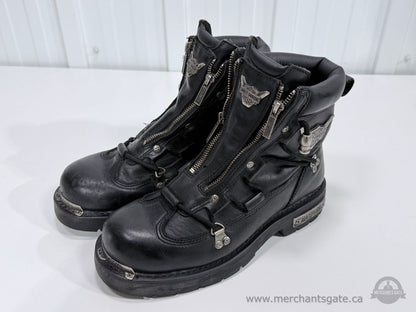 Harley-Davidson Men’s Black Leather Motorcycle Biker Boots Size 8.5 Wide