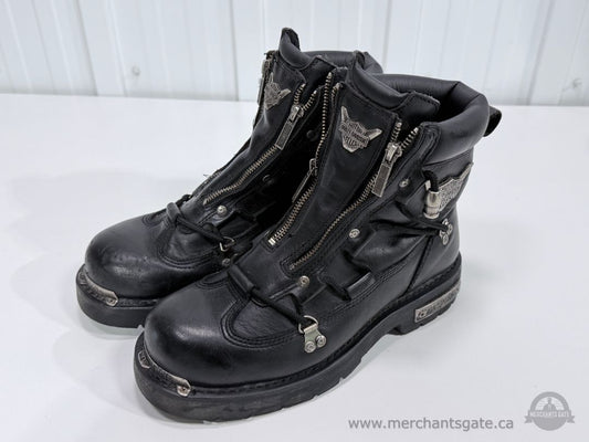 Harley-Davidson Men’s Black Leather Motorcycle Biker Boots Size 8.5 Wide