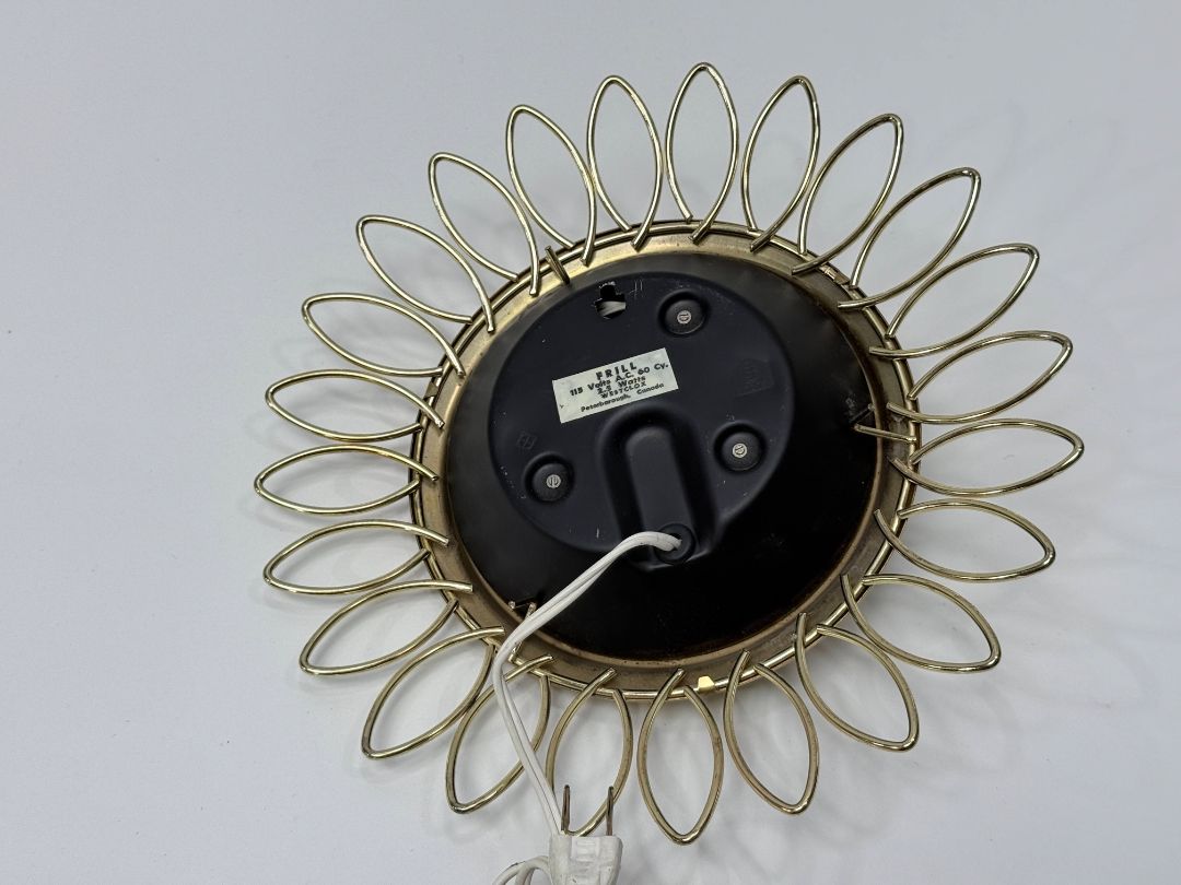 Westclox Frill Sunburst Electric Wall Clock Made In Canada 1960s
