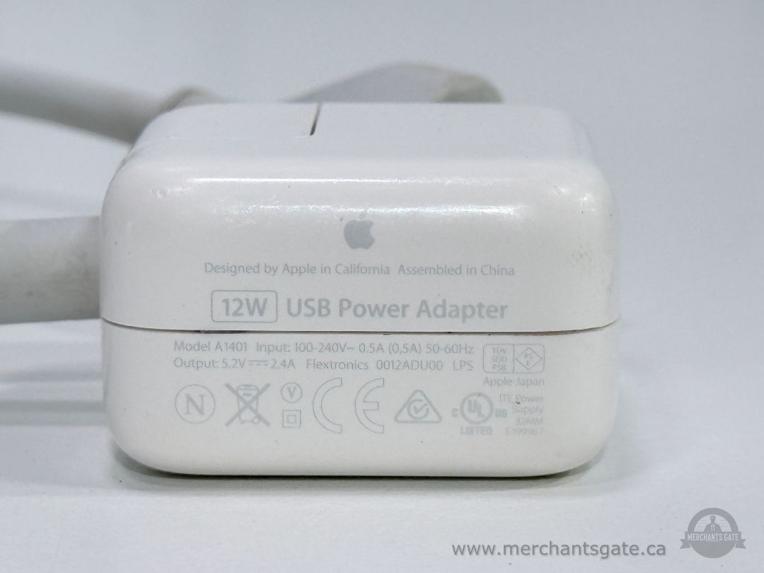 Apple 12W USB Power Adapter A1401 iPad iPhone Charger with Extension Cord