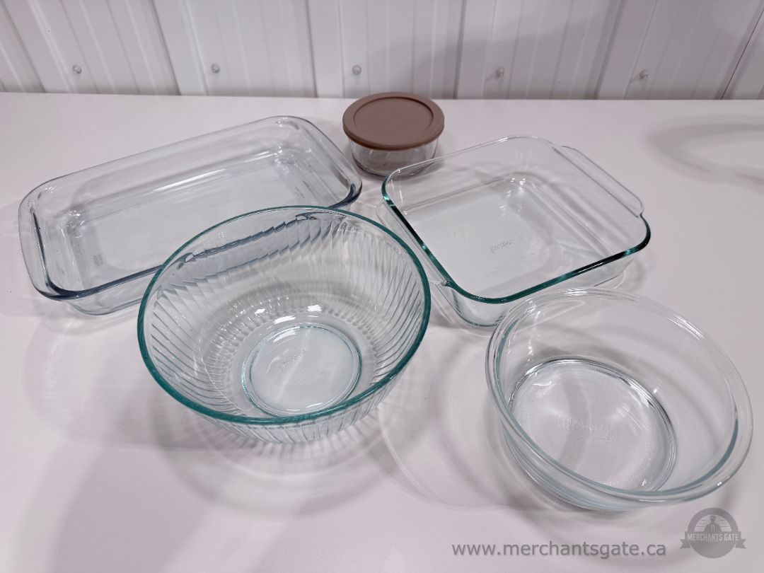Pyrex Anchor Hocking Fire King Glass Bakeware Lot Baking Dishes Bowls Measuring Cup