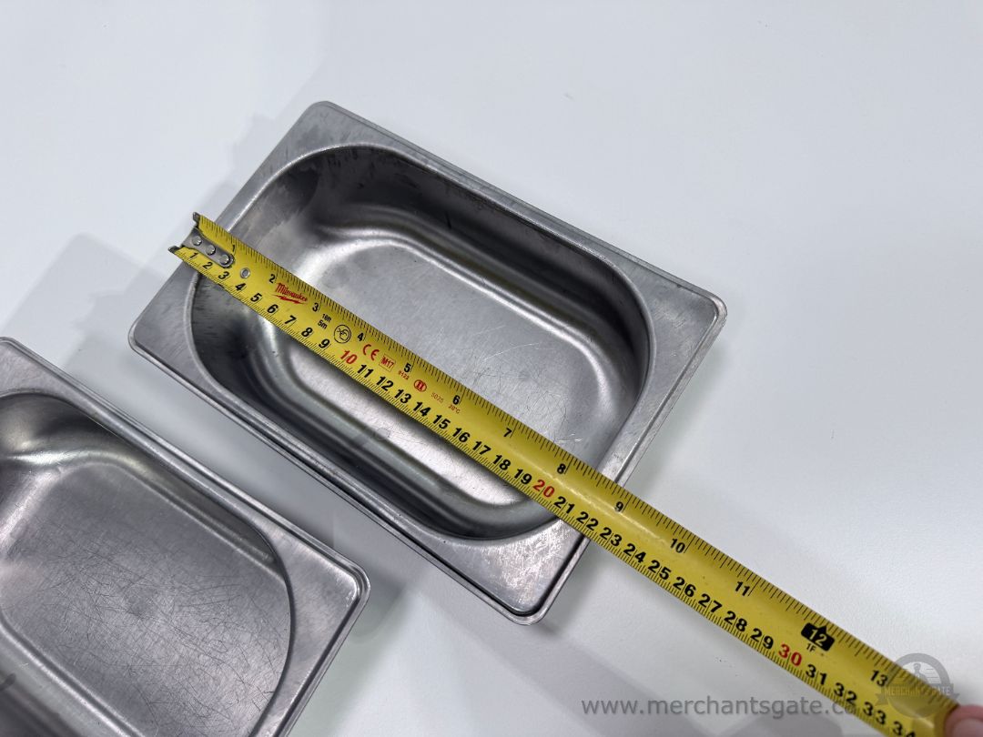 2 Stainless Steel Steam Table Food Pans 10" x 6.5" Restaurant Catering Inserts