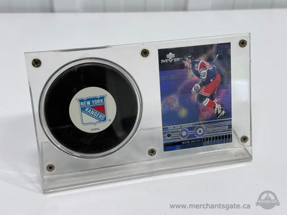 Wayne Gretzky New York Rangers Upper Deck MVP Hockey Card & Puck Display