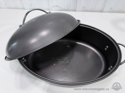 Master Chef 41 x 28cm Large Dome Roaster Roasting Pan with Lid Non-Stick