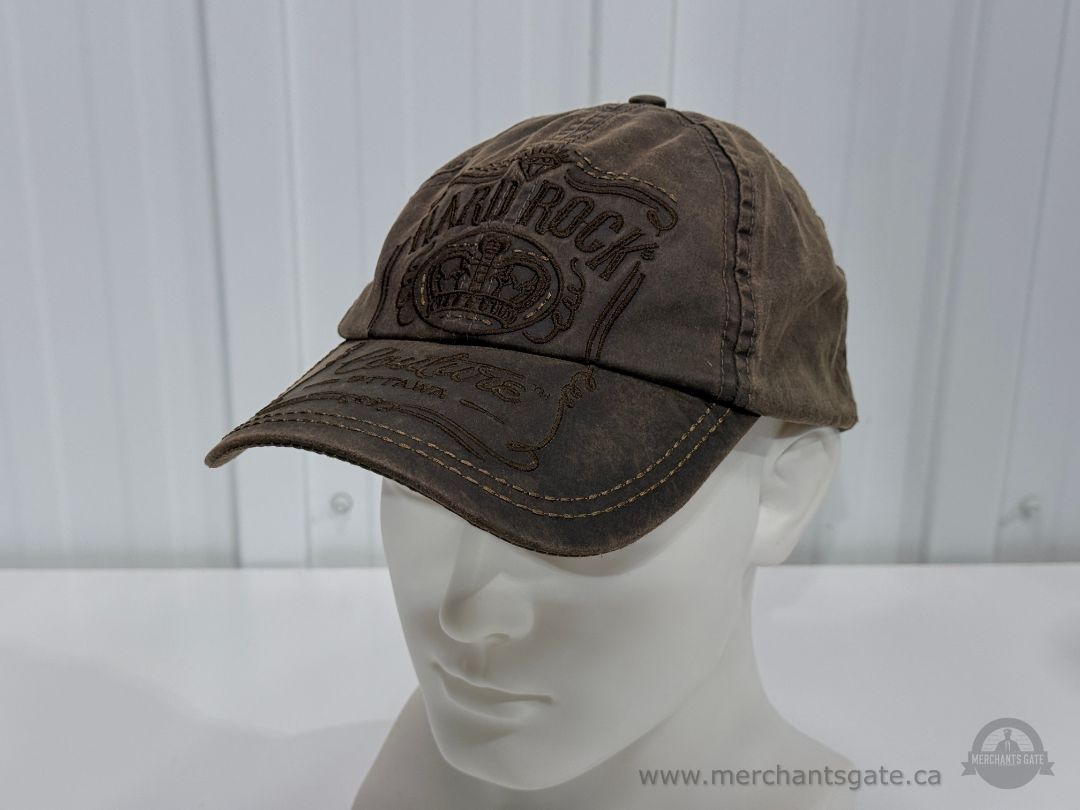 Hard Rock Couture Ottawa Distressed Brown Embroidered Baseball Hat Cap Adjustable