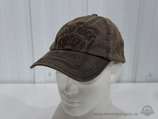 Hard Rock Couture Ottawa Distressed Brown Embroidered Baseball Hat Cap Adjustable