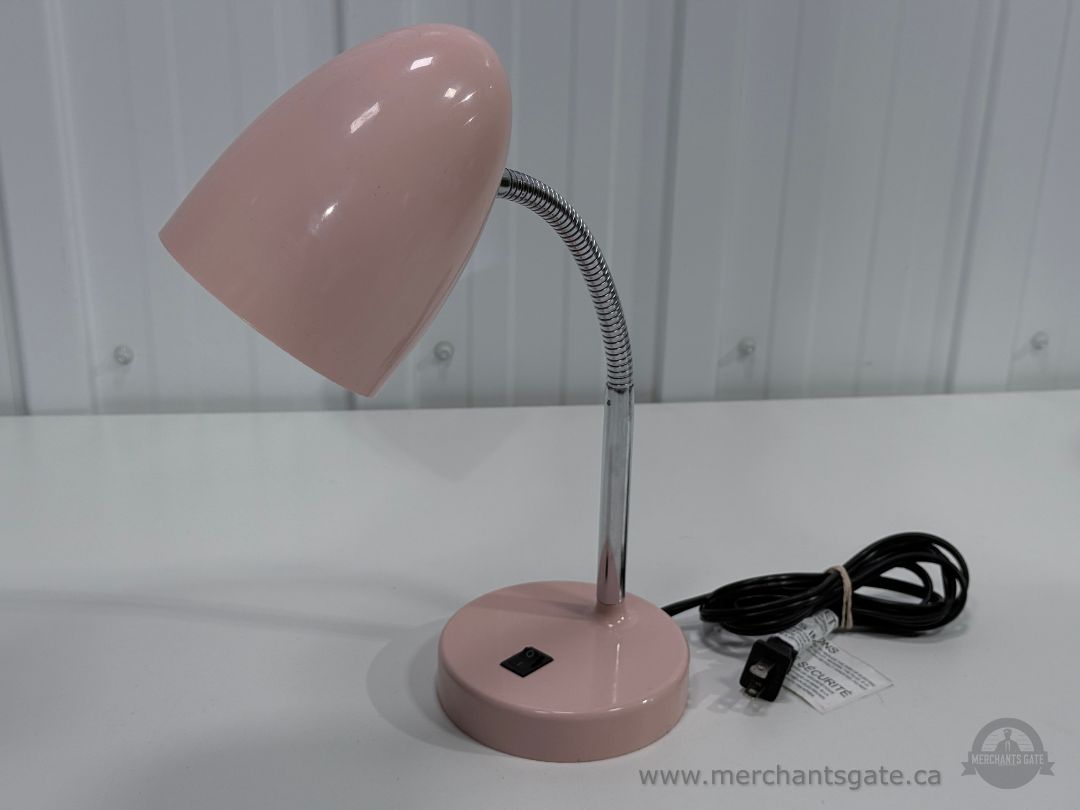 Pink LED Adjustable Gooseneck Desk Lamp Flexible Reading Study Task Light