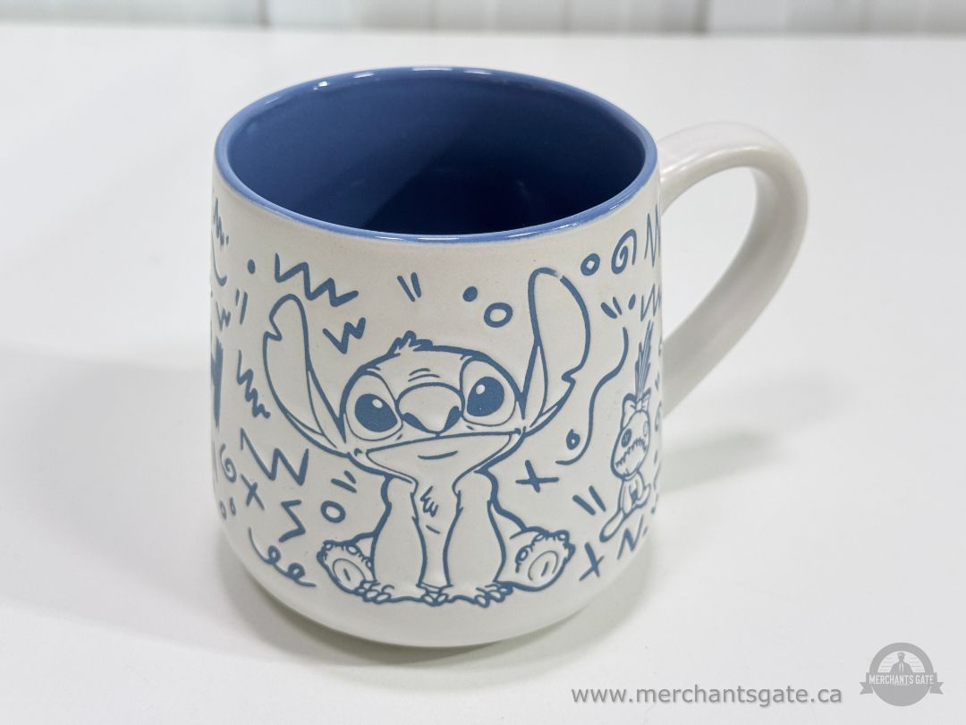 Disney Stitch Lilo & Stitch Zak Designs Blue White Ceramic Coffee Mug Cup