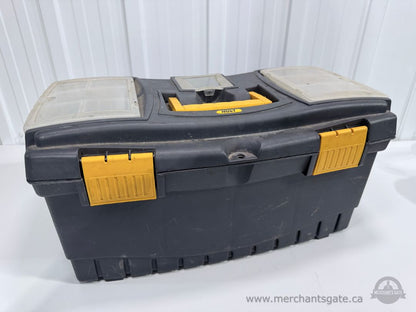 HOLT Large Plastic Tool Box with Removable Tray & Top Parts Organizers Storage Case