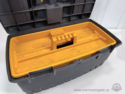 HOLT Large Plastic Tool Box with Removable Tray & Top Parts Organizers Storage Case