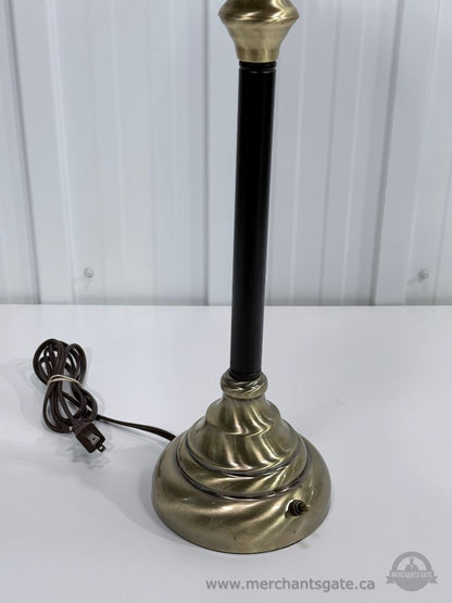 28.5" Traditional Brass Table Lamp Black Column Vintage Style No Shade