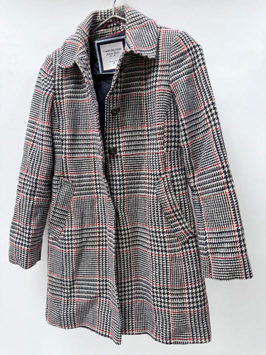 Tommy Hilfiger Womens Plaid Wool Blend Coat Size 4 Classic Check Pattern