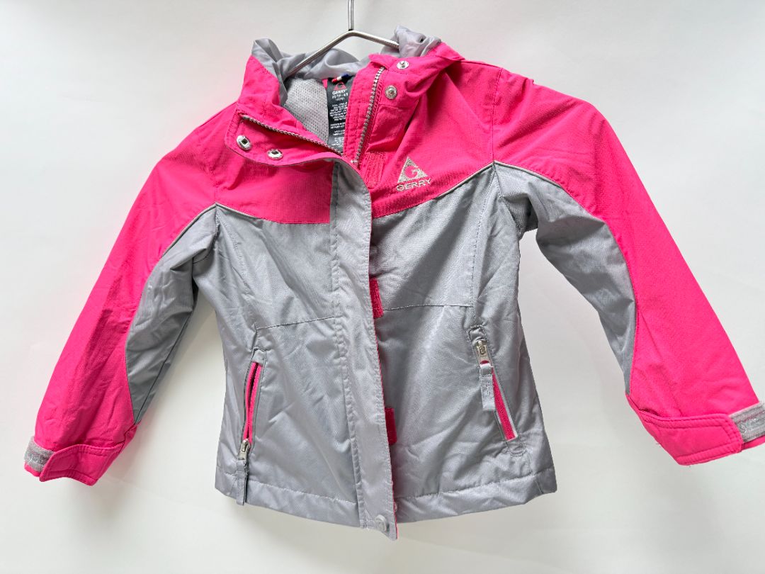 Gerry Kids Winter Jacket Pink And Grey Waterproof Snow Coat Size XS 4 5