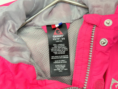 Gerry Kids Winter Jacket Pink And Grey Waterproof Snow Coat Size XS 4 5