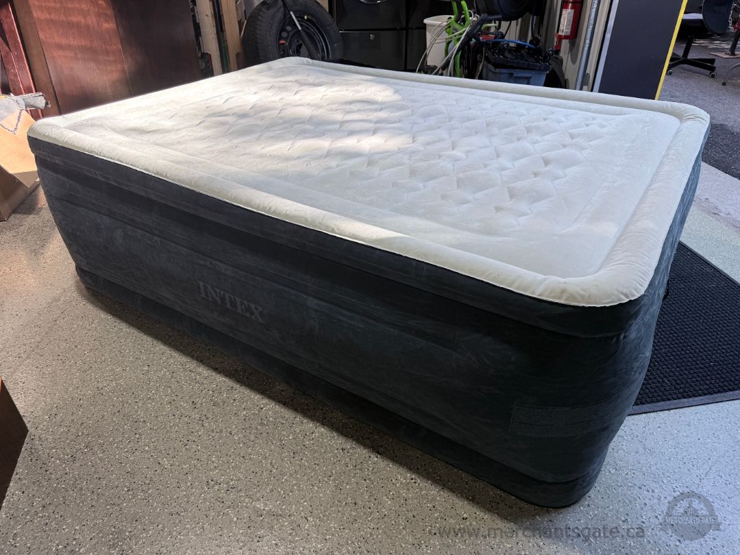 Intex Queen 24" High Rise Air Mattress Built-In Electric Pump + Extra Pump & Bag