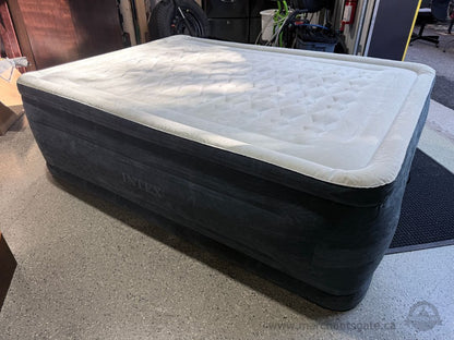 Intex Queen 24" High Rise Air Mattress Built-In Electric Pump + Extra Pump & Bag