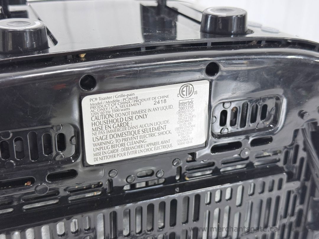 PC 4-Slice Toaster 1500W Dual Controls Black Stainless Steel PC2631B