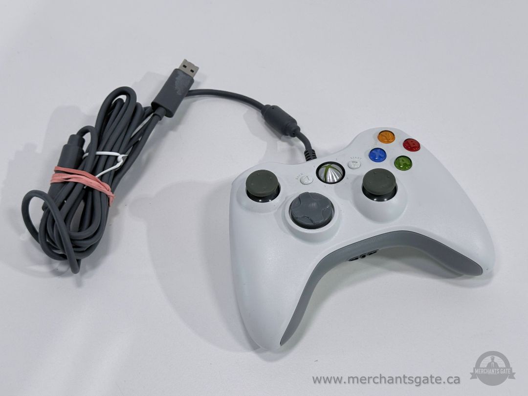 Official Microsoft Xbox 360 White Wired USB Controller OEM for Xbox and PC