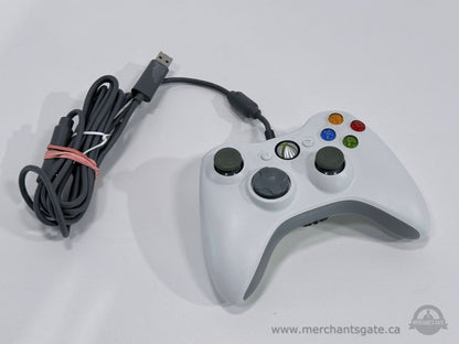 Official Microsoft Xbox 360 White Wired USB Controller OEM for Xbox and PC