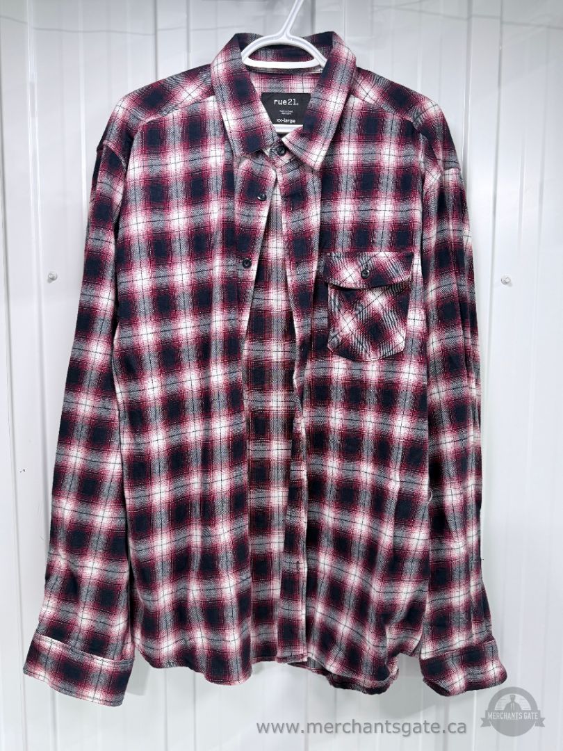 Men's Plaid Flannel Shirt Lot Size Large XL J.Crew rue21 Mountain Ridge 4 Shirts