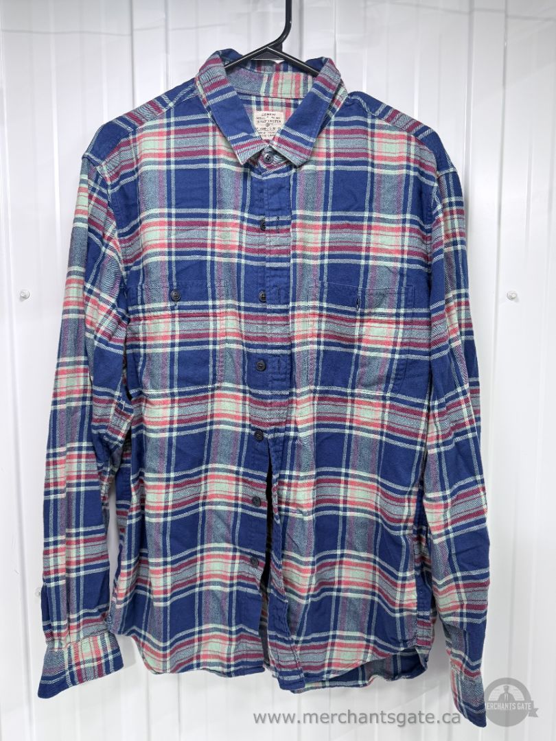 Men's Plaid Flannel Shirt Lot Size Large XL J.Crew rue21 Mountain Ridge 4 Shirts