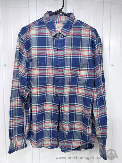 Men's Plaid Flannel Shirt Lot Size Large XL J.Crew rue21 Mountain Ridge 4 Shirts