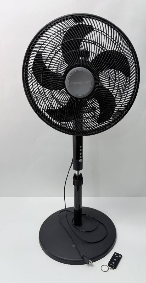 Comfortmate 16 Inch Pedestal Fan Adjustable Height With Remote Control Quiet Cooling