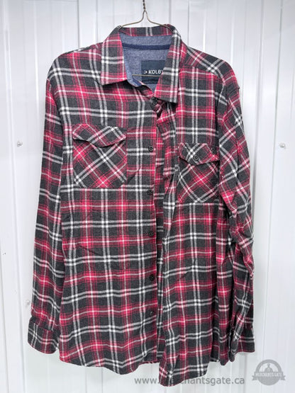 Men's Plaid Flannel Shirt Lot Size Large XL J.Crew rue21 Mountain Ridge 4 Shirts