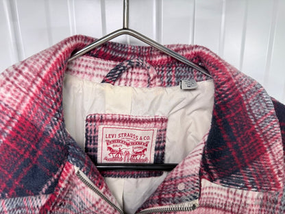 Levi's Women's Plaid Lined Jacket Coat Red Black White Size Medium M