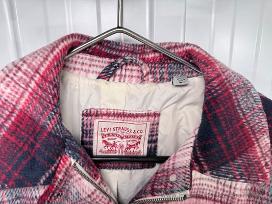Levi's Women's Plaid Lined Jacket Coat Red Black White Size Medium M