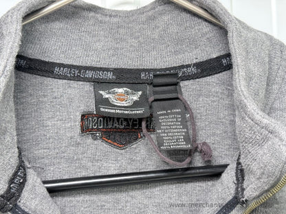 Harley-Davidson Genuine MotorClothes Men's Large Grey 1/4 Zip Pullover Sweater