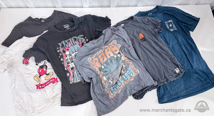 Women's Small Medium T-Shirt Lot 6 Pieces Vans Roxy Roots Billabong Disney Mickey