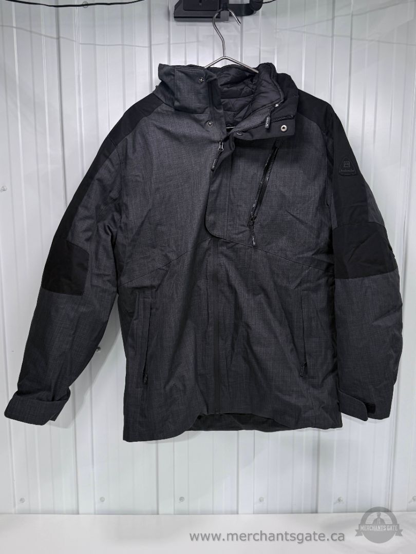 Avalanche Men's Large 3-in-1 Winter Jacket Removable Insulated Liner Black Grey