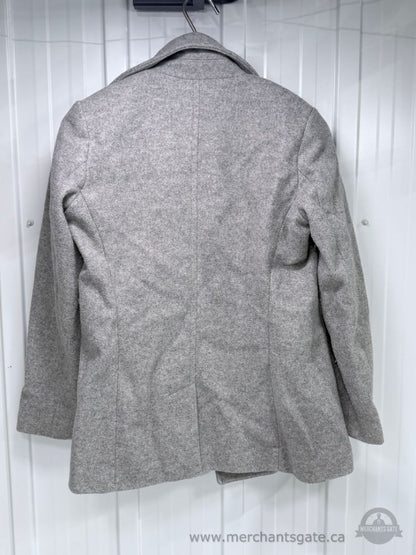 Old Navy Women's Small Grey Wool Blend Double Breasted Peacoat Jacket