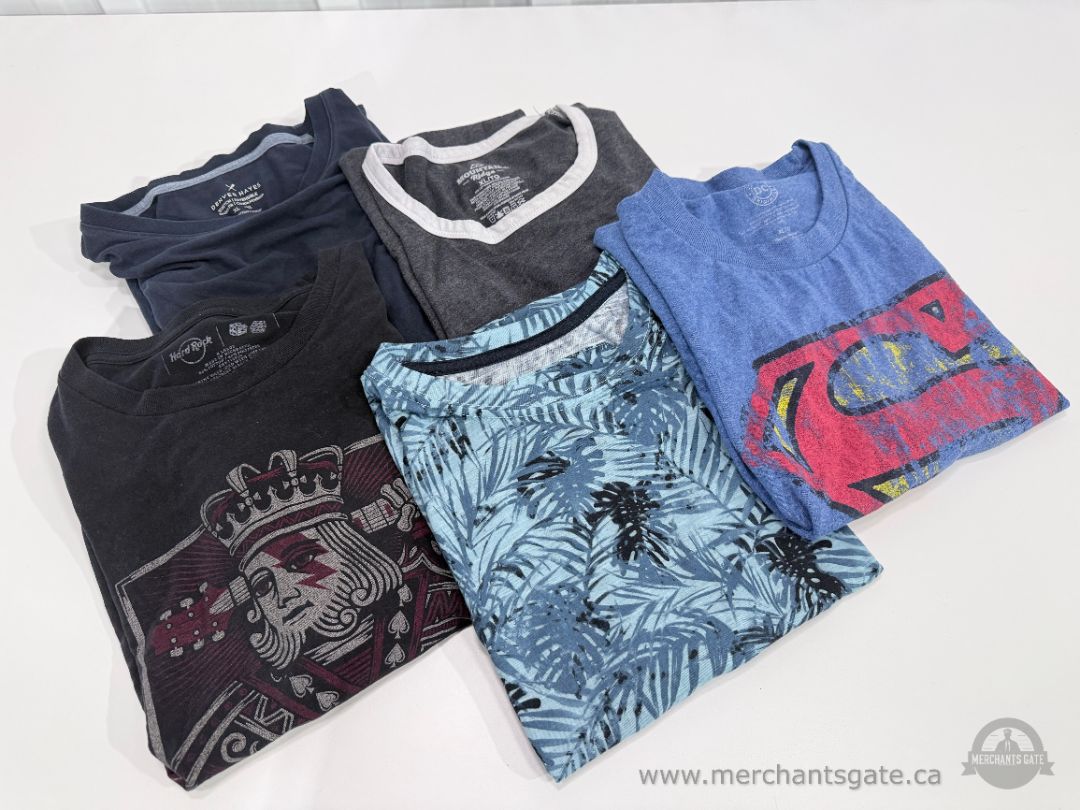 Men's XL T-Shirt Lot Superman DC Hard Rock Graphic Casual Shirts 5 Pieces