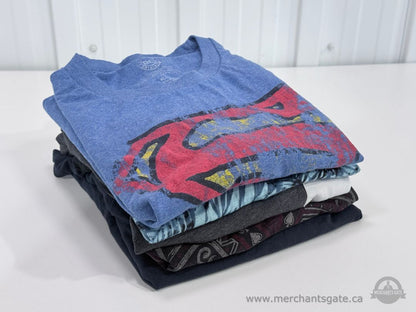 Men's XL T-Shirt Lot Superman DC Hard Rock Graphic Casual Shirts 5 Pieces
