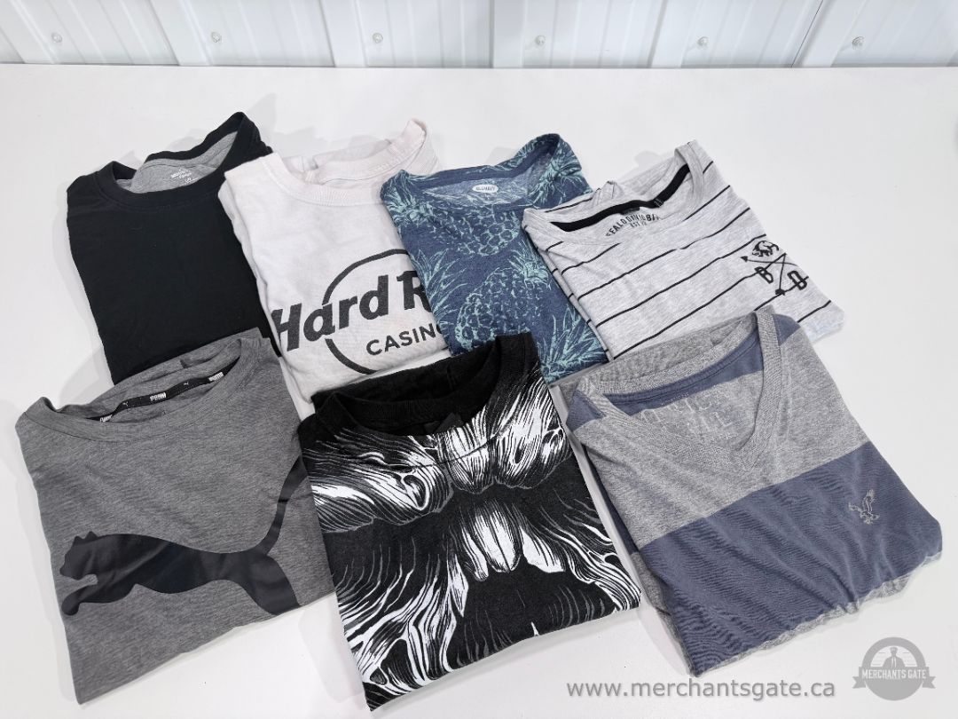 Mens Men's Size Large T-Shirt Lot Puma Hard Rock Old Navy Graphic Shirts 7 Pieces