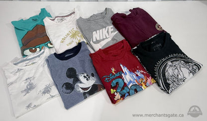 Women's Large XL T-Shirt Lot 8 Shirts Disney Mickey Mouse Nike Hollister Graphic Tees
