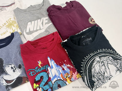 Women's Large XL T-Shirt Lot 8 Shirts Disney Mickey Mouse Nike Hollister Graphic Tees