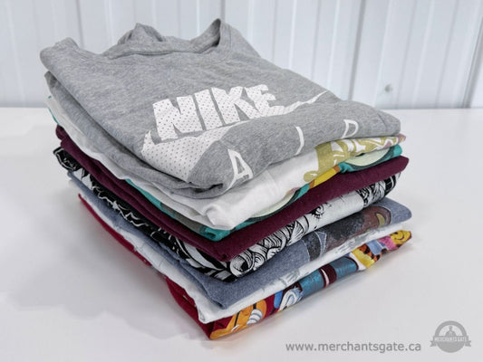 Women's Large XL T-Shirt Lot 8 Shirts Disney Mickey Mouse Nike Hollister Graphic Tees