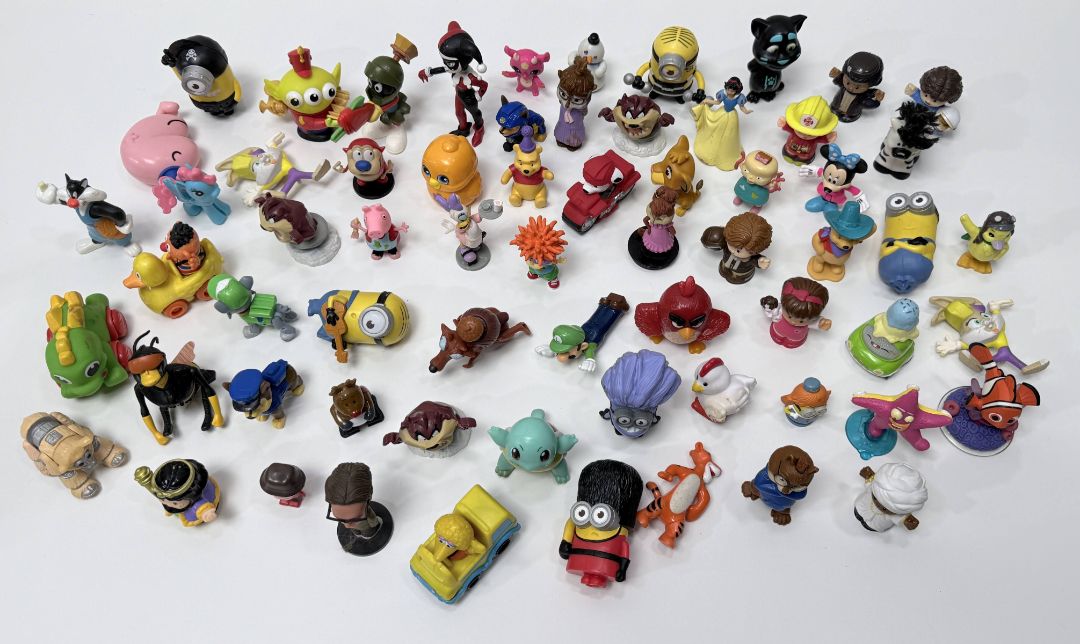 Lot of 60+ Cartoon & Movie Toy Character Figurines 2–3”