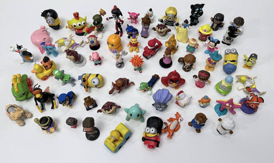 Lot of 60+ Cartoon & Movie Toy Character Figurines 2–3”