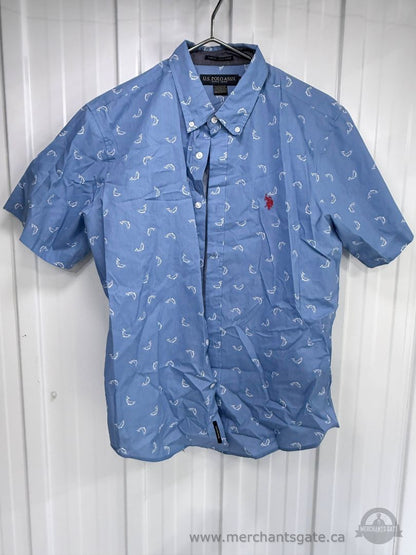 Men’s Size Large Short-Sleeve Button-Up Shirt Lot – US Polo Assn Patterned Shirts