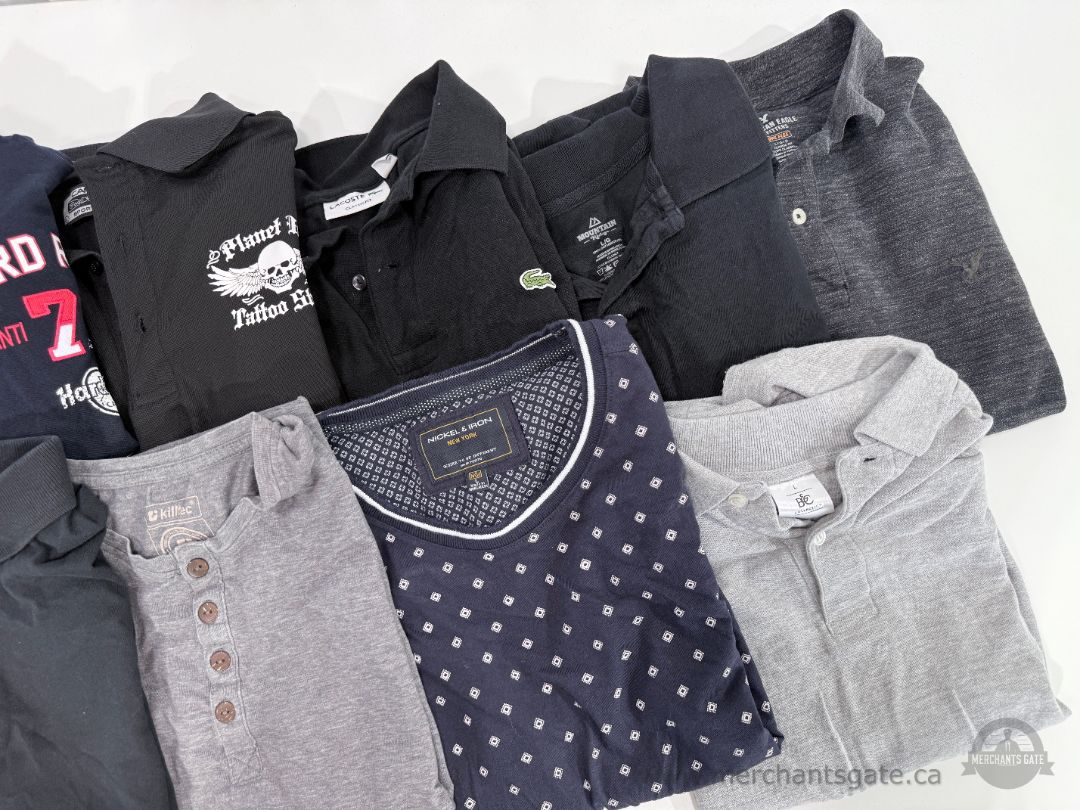 Men’s Size Large Polo Shirt and Casual Shirt Lot – Lacoste Calvin Klein American Eagle