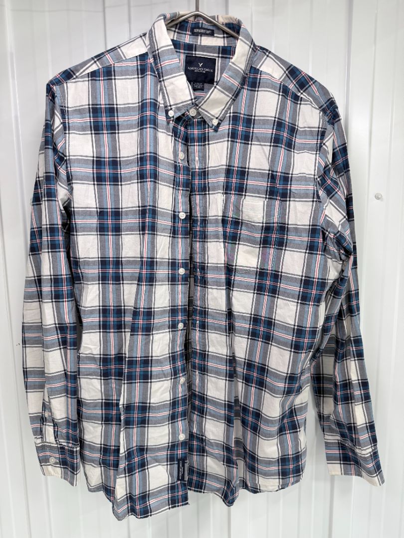4 Men's XL Plaid Button Down Shirts American Eagle Red Head Urban Heritage