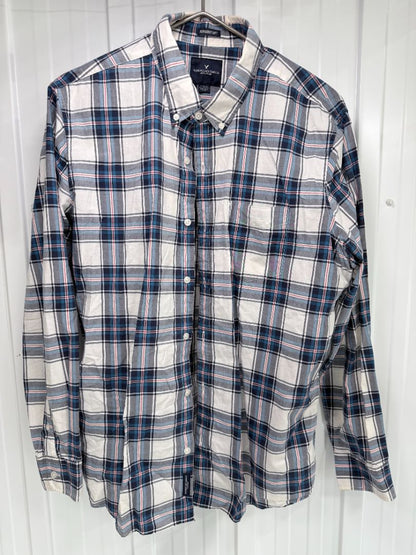 4 Men's XL Plaid Button Down Shirts American Eagle Red Head Urban Heritage