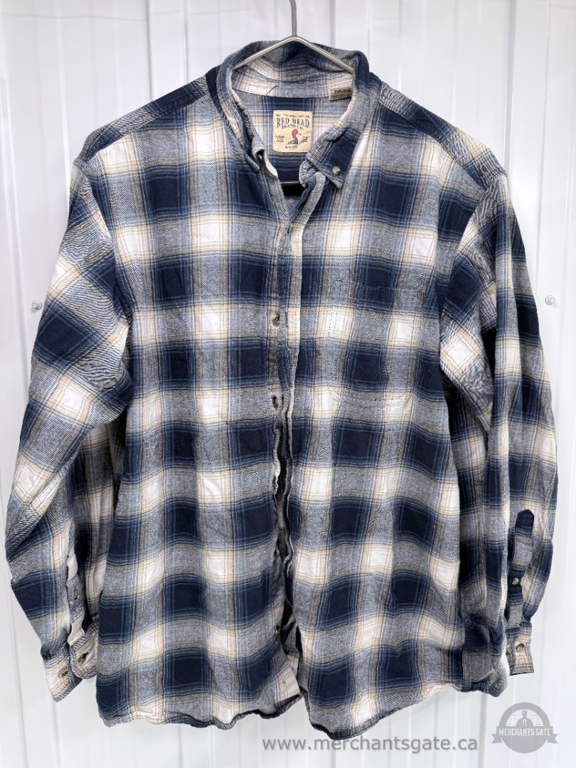 Men’s XL Long-Sleeve Plaid Shirt Lot – American Eagle RedHead Kenneth Cole